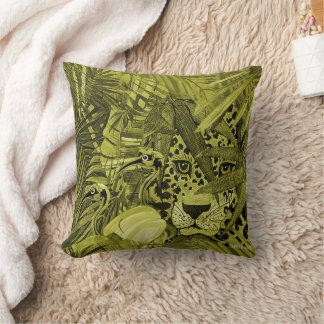 Olive Leopard Bush Cushion Kudde
