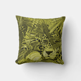 Olive Leopard Bush Cushion Kudde