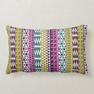 Olive Lila Teal Geo Aztec Tribal Print Mönster Lumbarkudde