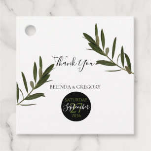 Olive Löv Greenery Bröllop Gift Gåvor Etiketter