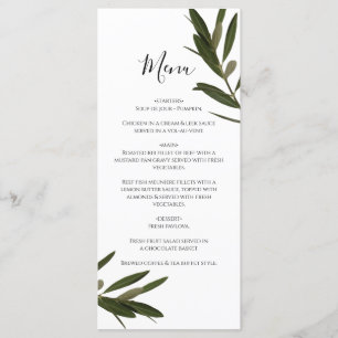 Olive Löv Greenery Bröllop Meny