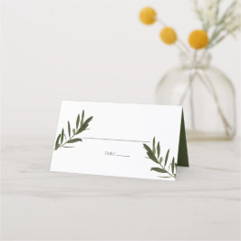 Olive Löv Greenery Bröllop Place Card Placeringskort