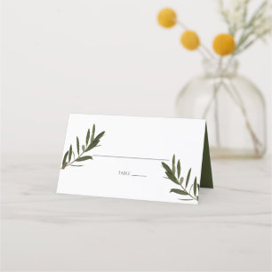 Olive Löv Greenery Bröllop Place Card Placeringskort