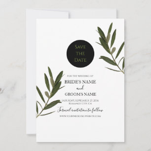 Olive Löv Greenery Bröllop Spara Datumet