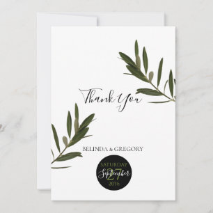 Olive Löv Greenery Bröllop Tack Kort
