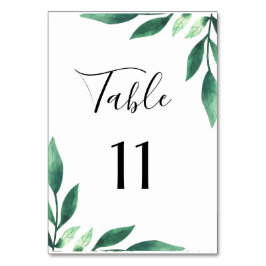Olive Löv och Guld Geometric Bröllop Bordsnummer