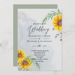 Olive Löv Sunblommor Rustic Bröllop