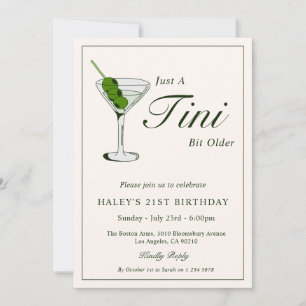 Olive Martini Cocktail Funny 21:a födelsedagen Par Inbjudningar