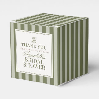 Olive Martini Old Money Striped Bridal Shower Presentaskar
