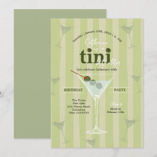 Olive Martini Theme Birthday-inbjudan Inbjudningar