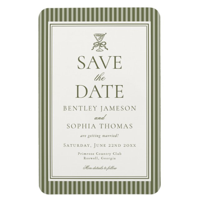 Olive Martini Tini Bit Closer Save the Date Magnet (Vertikal)