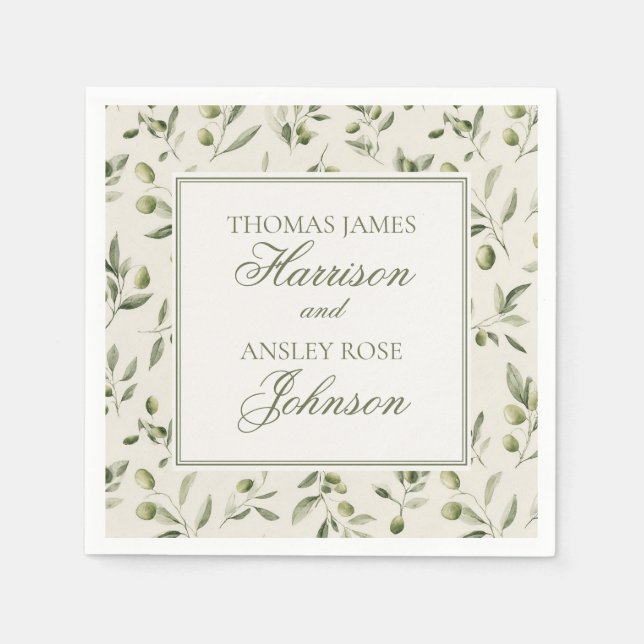 Olive Martini Tini Bit In Love Old Money Wedding Pappersservett (Framsidan)