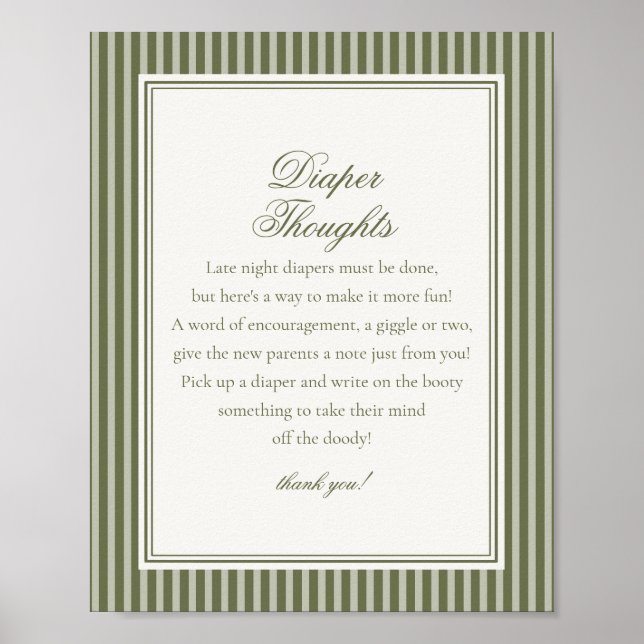 Olive Martini Tini Little One Diaper Thoughts Poster (Framsidan)