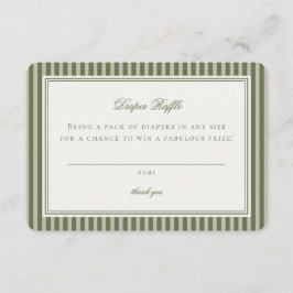 Olive Martini Tini Little One Stripe Diaper Raffle Tilläggskort