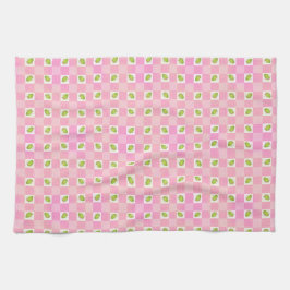 Olive Me Loves Olive You Retro Pink Olive Pattern  Kökshandduk