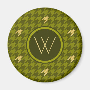 Olive med Guld accent Houndstooth Magnet