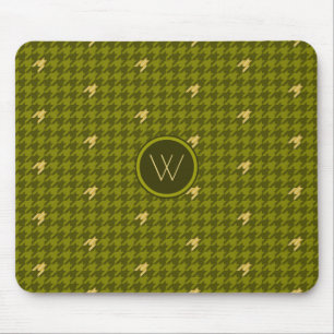 Olive med Guld accent Houndstooth Mousepad Musmatta
