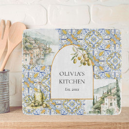 Olive Medelhavet Gult Blått Kakel Mönster