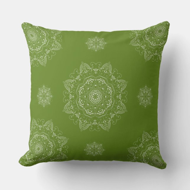 Olive minimalist Mönster Square Pillow Kudde (Framsida)