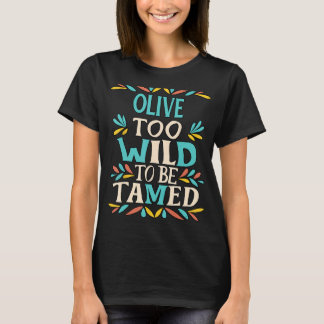 OLIVE Namn Cute Retro Girls WildblomOLIVE Namn T Shirt