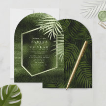 Olive Oasis Abstrakt Folie Palmblad Båge ID1324