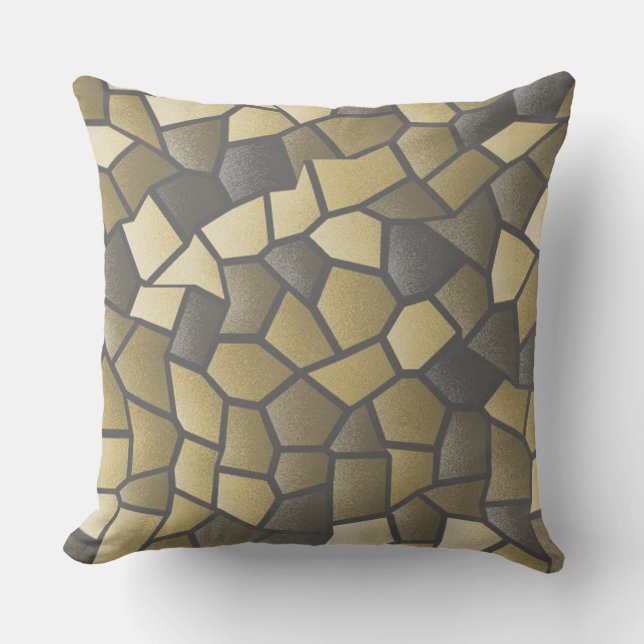 Olive och Beige Mosaic Dekorativ kudde (Framsida)
