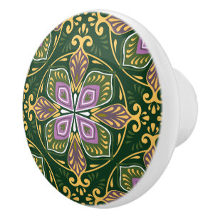 💜 💚 💛 Olive och lavender Azulejos Knopp