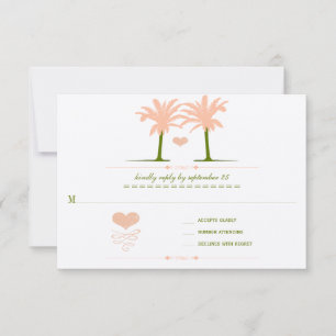Olive och Peach Beach Typography Inbjudan