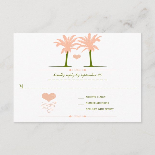 Olive och Peach Beach Typography Inbjudan (Framsida)