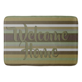 Olive och Teal Grönt Rand Badrumsmatta