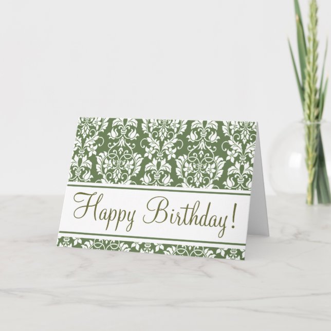 Olive och White "Birthday Card" Kort (Framsida)