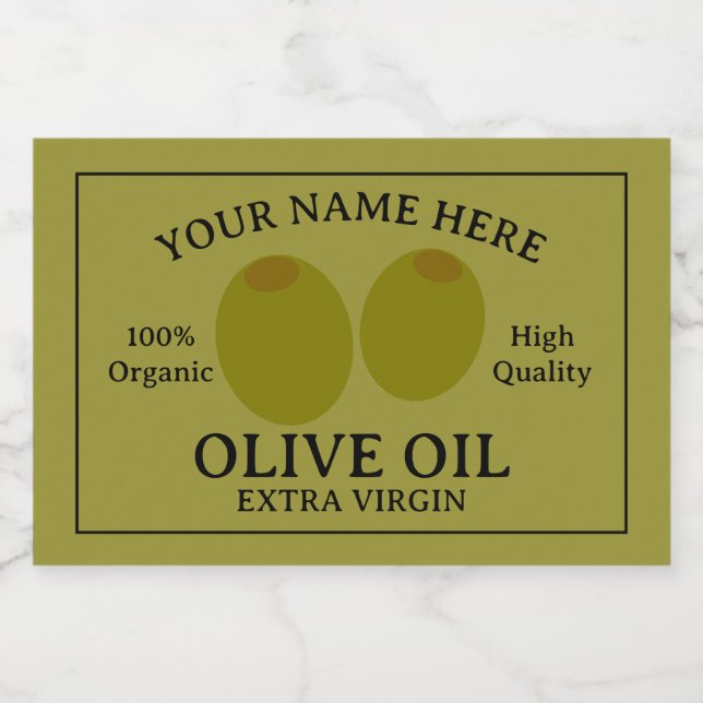 Olive oil extra virgin label template mat etiketter (Singel etikett)