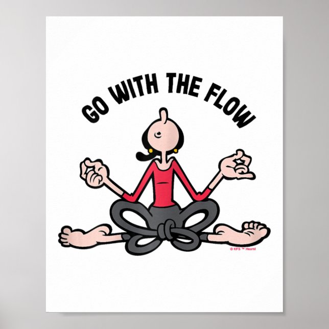 Olive Oyl Go With The Flow Yoga 4 Humanity Day  Poster (Framsidan)