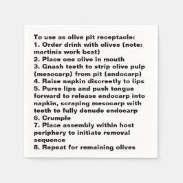 Olive Pit cocktail napkin Pappersservett