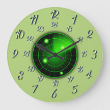 Olive Radar Proximity w/ Military Time Large Clock