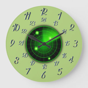 Olive Radar Proximity w/ Military Time Large Clock Stor Klocka