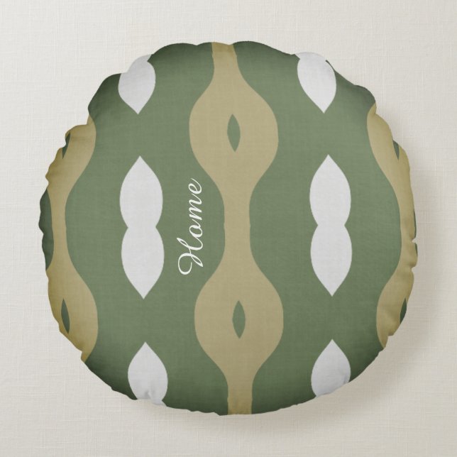 Olive Rhythm Nordic Atelier  Rund Kudde (Framsidan)