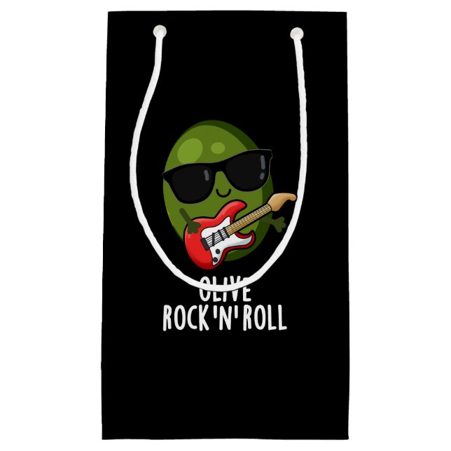 Olive Rock and roll Funny Rocker Olive Pun Mörk BG (Framsidan)