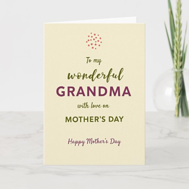 Olive Script Morsdags kort (Framsida)