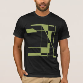 Olive Shapes Linjer MCM-utseende Geometrisk Abstra T Shirt