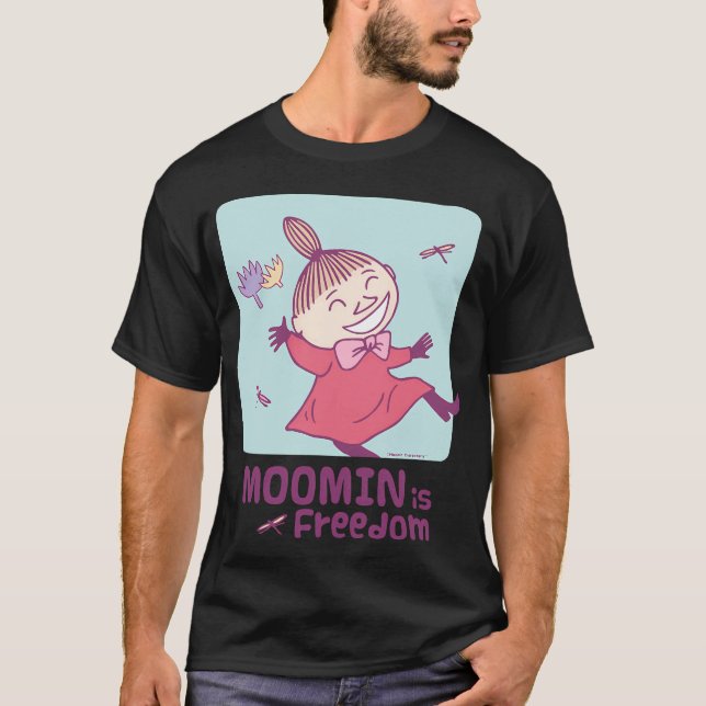 Olive Skidåkning Muminpappan Fast I Snö Vinter Gam T Shirt (Framsida)