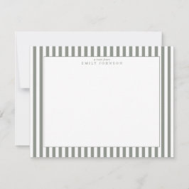 Olive Striped Note Card Inbjudningar