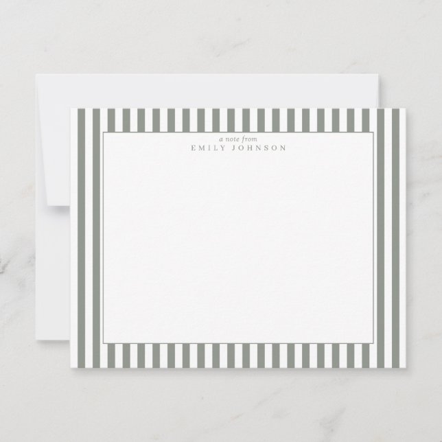 Olive Striped Note Card Inbjudningar (Framsida)