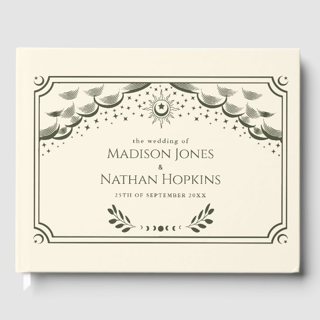 Olive Tarot Card Bröllop Guest Bok (Framsida)