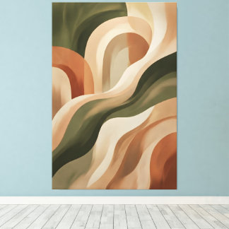 Olive Terracotta Abstract Gallery Art Canvas Print