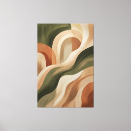 Olive Terracotta Abstract Gallery Art Canvas Print