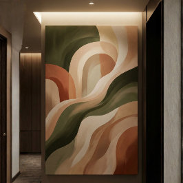 Olive Terracotta Abstract Gallery Art Canvas Print