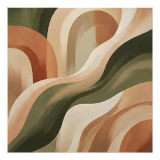 Olive Terracotta Abstract Gallery Art Photo Print Fototryck