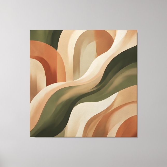 Olive Terracotta Abstract Gallery Canvas Print (Framsida)