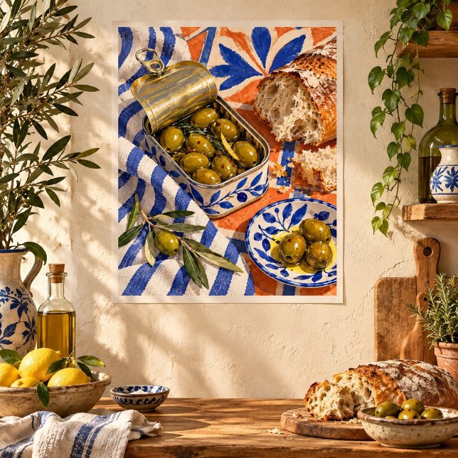 Olive Tin Sunday Konsttryck Poster (Unframed paper art print. All texture effects are printed. Room styling props are not included.)